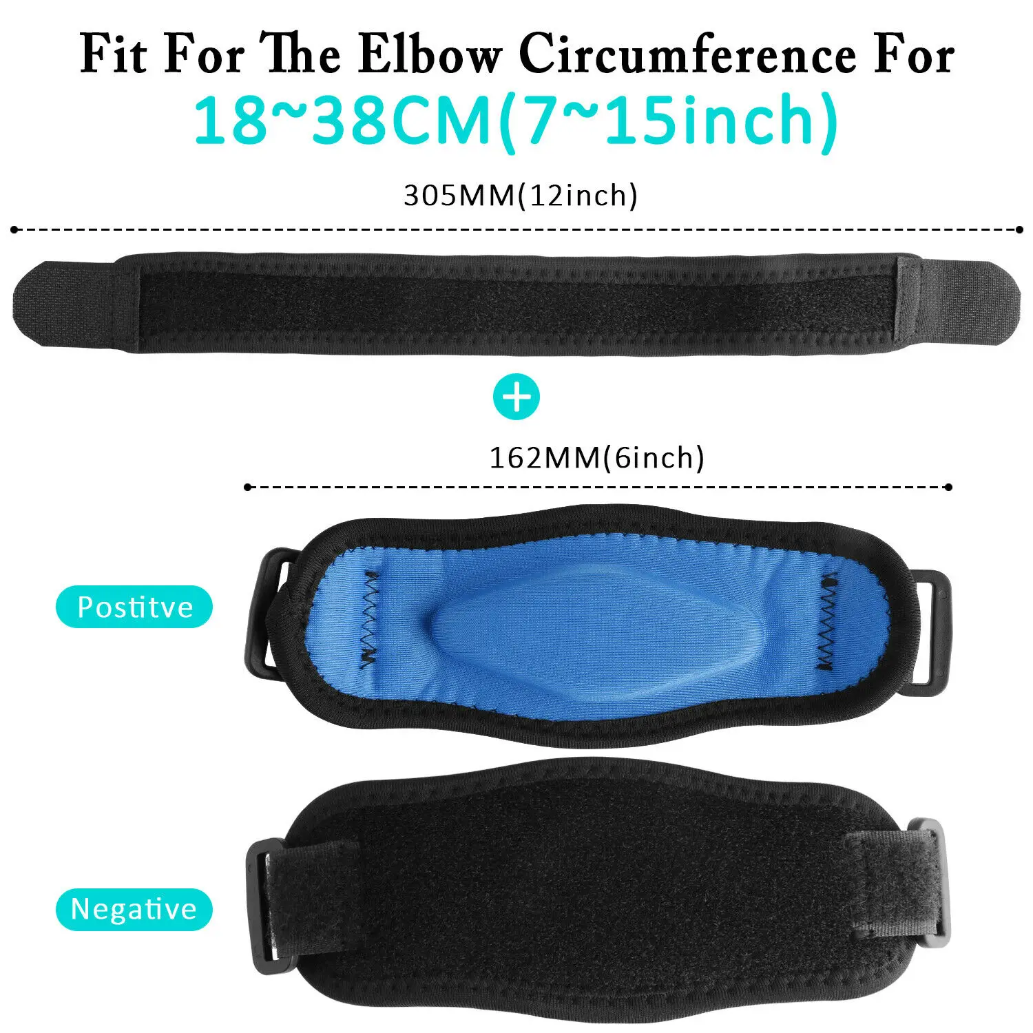 Description Picture 5 of itemElbow Pads Sports Safety Elbow Brace Strap Tendonitis Golfers Band Pain Relief Support Protector Tennis Basketball Accessories