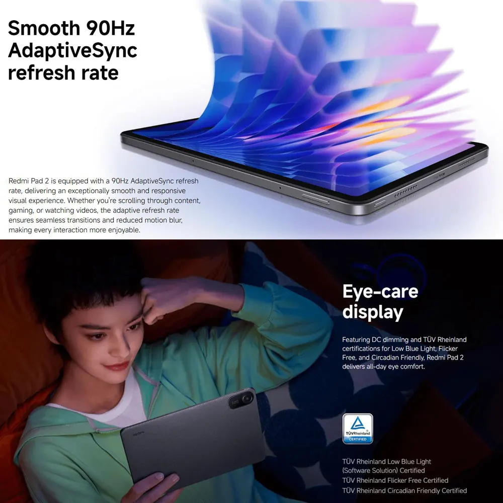 XIAOMI Redmi Pad 2 8 Go + 256 Go Tablette, 11 Pouces 90 Hz