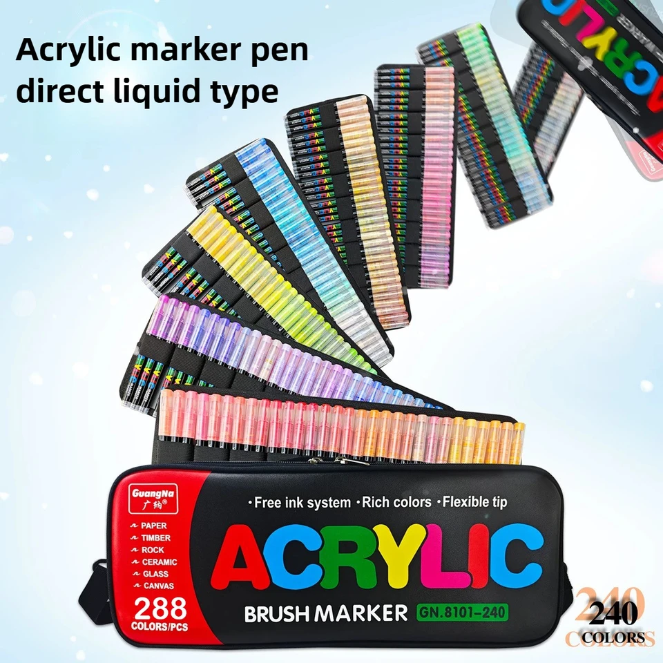 TrendGate 240 2 Kleuren Acrylverfstiften voor Stenen, Waterbestendig, Acrylverfmarkers voor Hout, Canvas, Glas, Papier, Ceramiek, Paaseieren, Decoratie, Doe-het-zelf Fotoalbums, enz