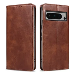 Luxury Leather Business Phone Case - Solid Soft TUP & Hard PC Cover - Google Pixel 4A 4G (Coffee)