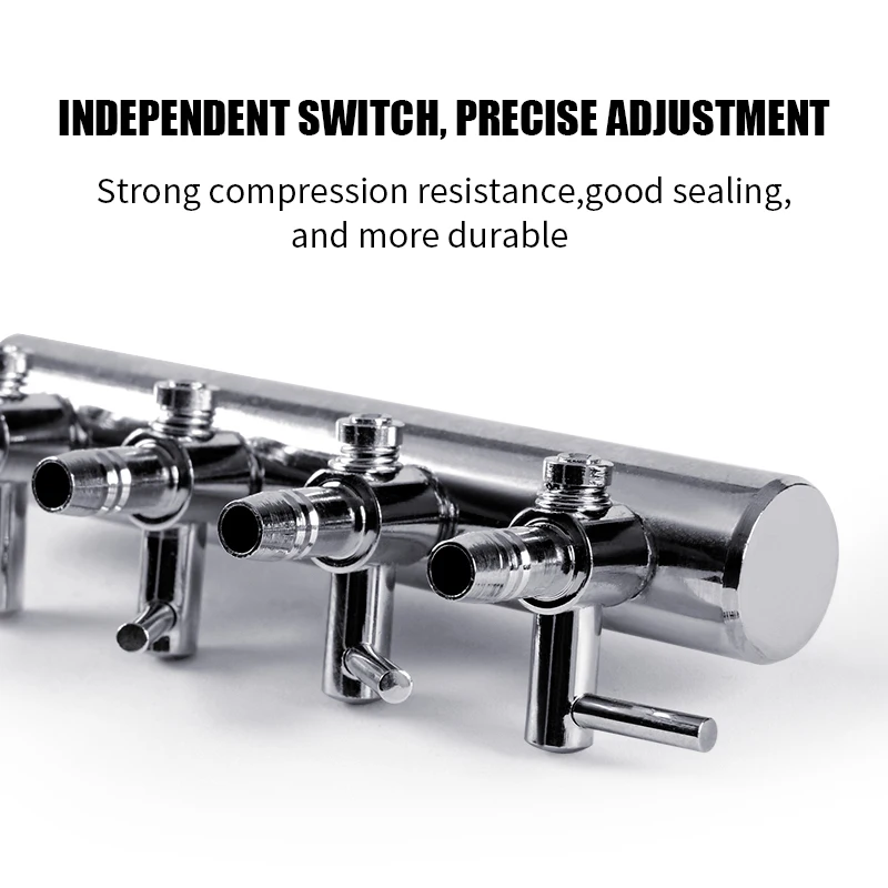 Stainless Steel Air Hose Distributor 2~12Way Aquarium Air Pump Flow Distributor Fish Tank Oxygen Pump Regulating Valve Splitter aquarium accessories aquarium air pump accessories aquarium air splitter valve aquarium air regulator valve