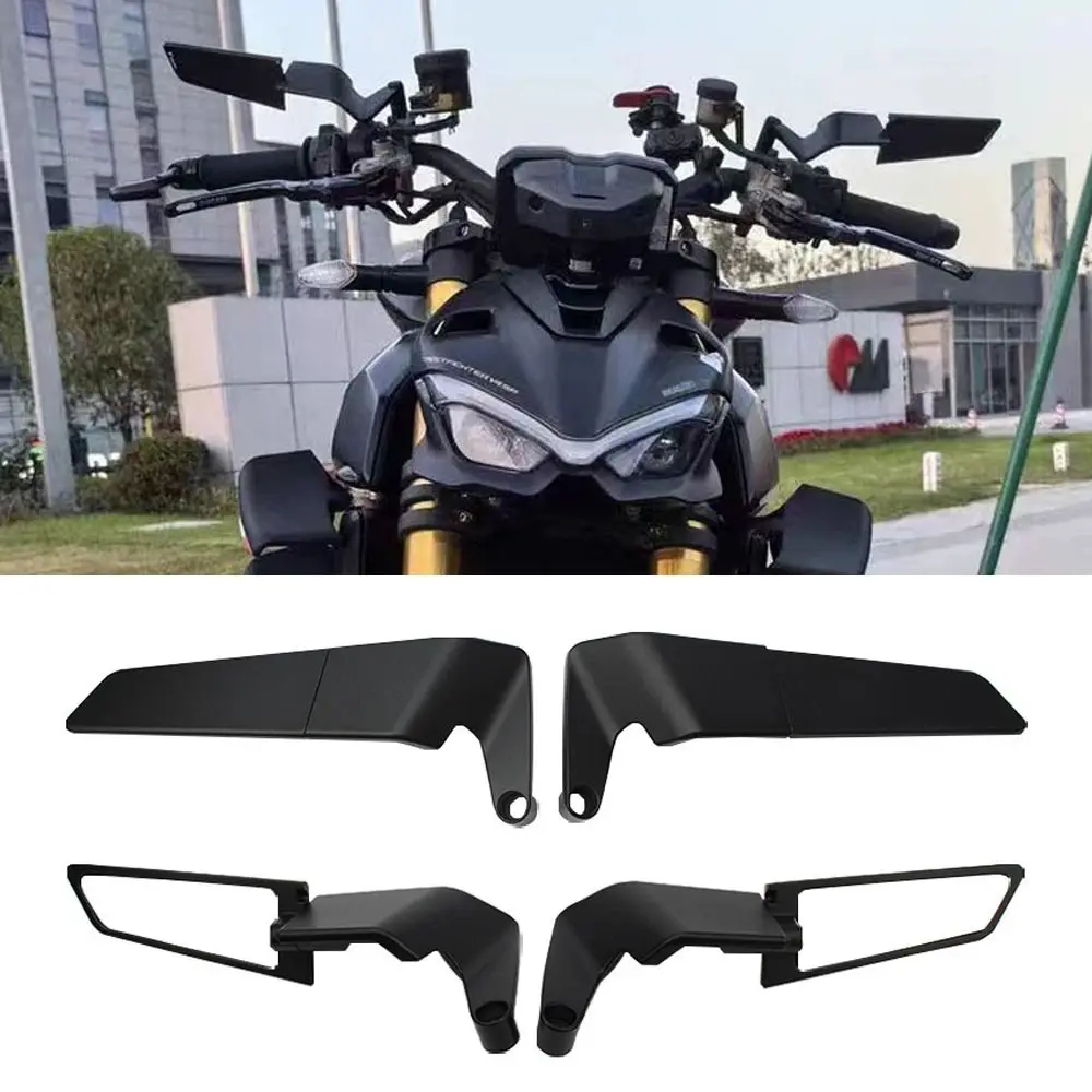 KTM 가와사키 야마하 스즈키용 알루미늄 합금 스텔스 미러 360, 조절 가능한 프로스트 오토바이 액세서리, 1 쌍