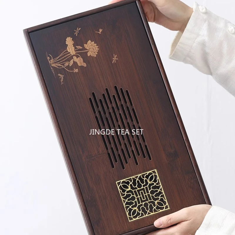 Water Storage Tea Tray, Household Bamboo Chinese Kung Fu Tea Tray, Bamboo Tea Table, Trays Decorative