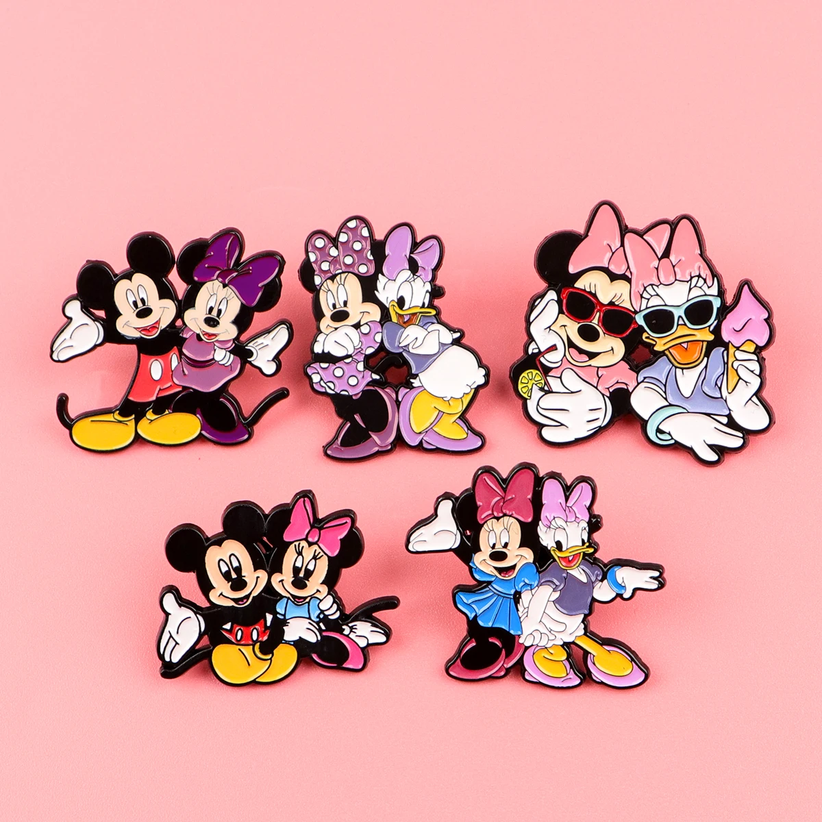 Duck Mouse Enamel Pin Cartoon Princess Brooches Lapel Pins Backpack Accessories Jewelry Gifts