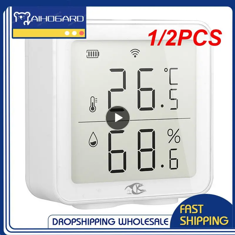 

1/2PCS Tuya WIFI Temperature And Humidity Sensor Indoor Hygrometer Thermometer With LCD Display Support Alexa Assistant