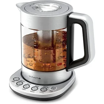 Hot Tea Maker Electric Glass Kettle with tea infuser and temperature control. Automatic Shut off 1