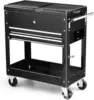 Tool Cart, 4-Tier Rolling Tool Box Cabinet on Wheels with Lockable Drawers & Sliding Top, Heavy Duty Steel Tool Storage O 6