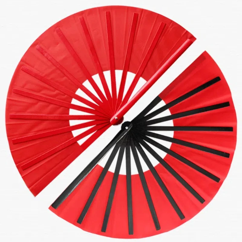 Folding fan Kung fu fan hand fan Chinese Tai Chi fan bamboo ribs double dragon kung fu fold ring fan classical red performance martial arts fitness dancing fans