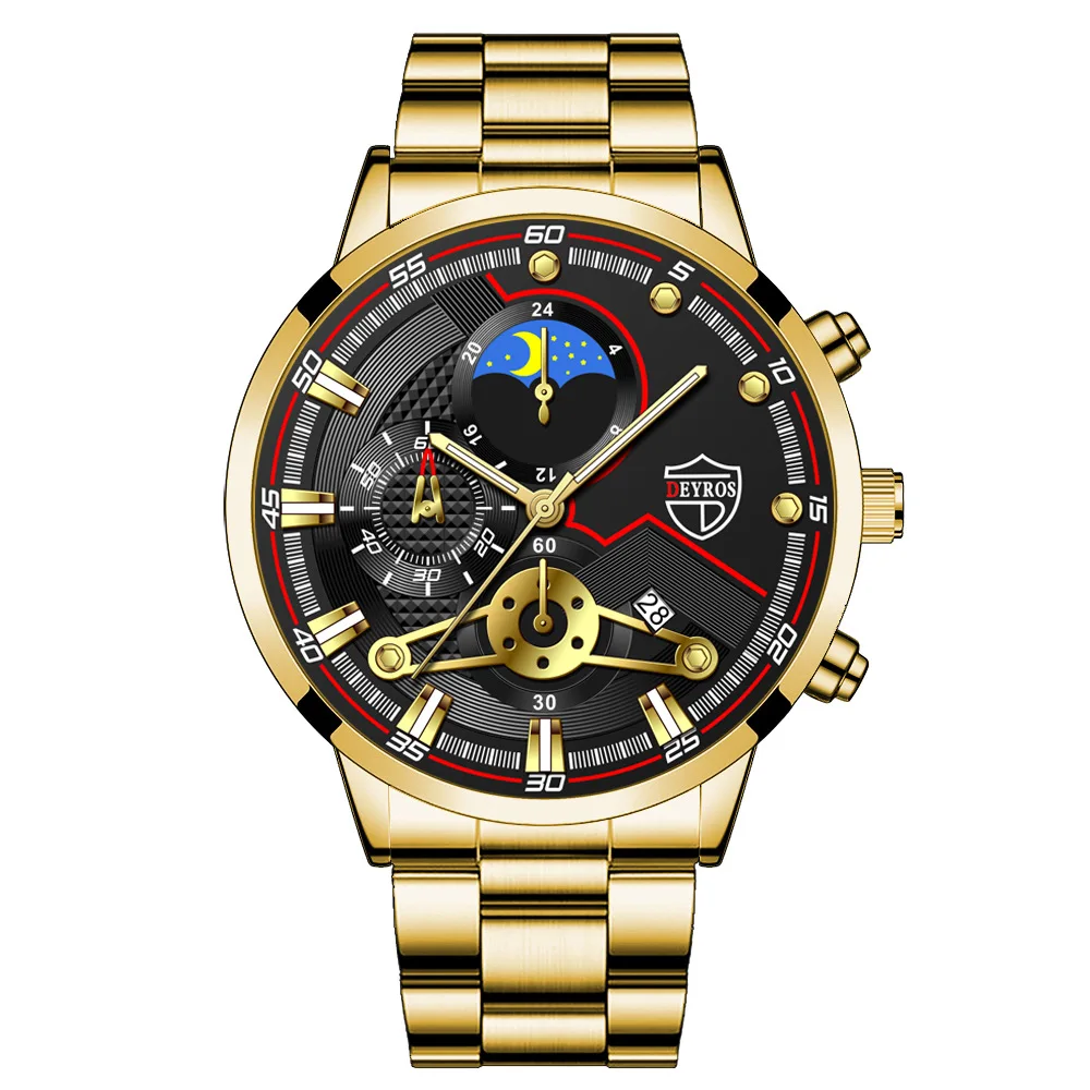 2022 Men Watch Top Luxury Brand Quartz Mens Watches Chronograph Gold Reloj Hombre Sport Wristwatch Man Relogio Masculino 