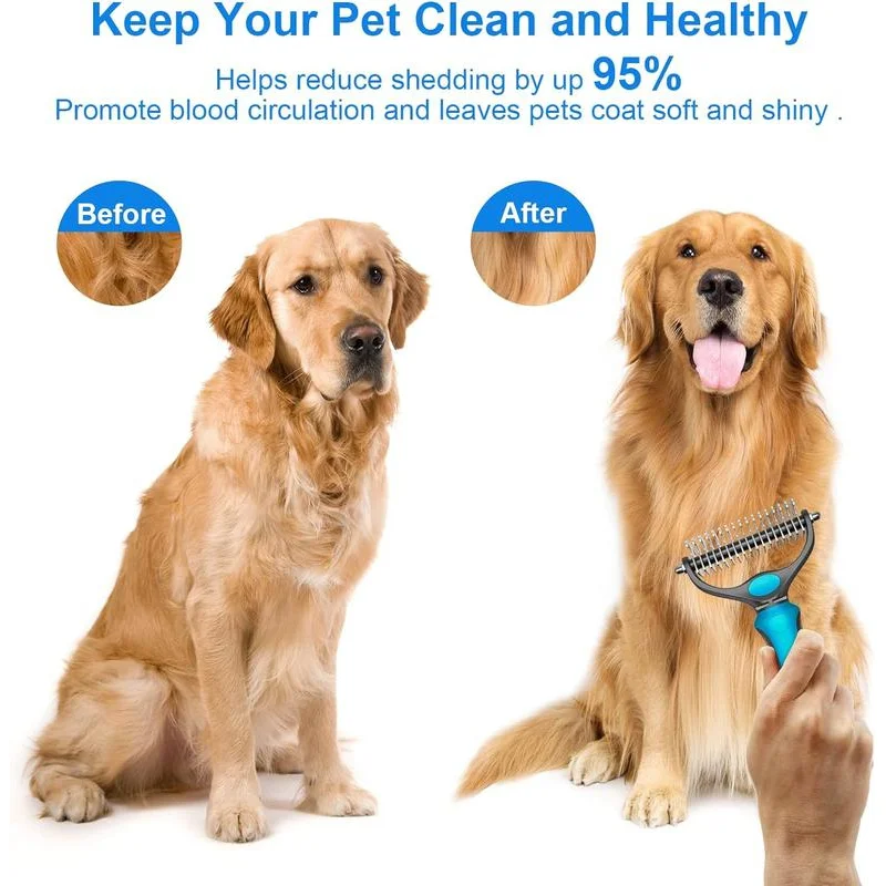 Stainless Pet Deshedding And Grooming Brush 4
