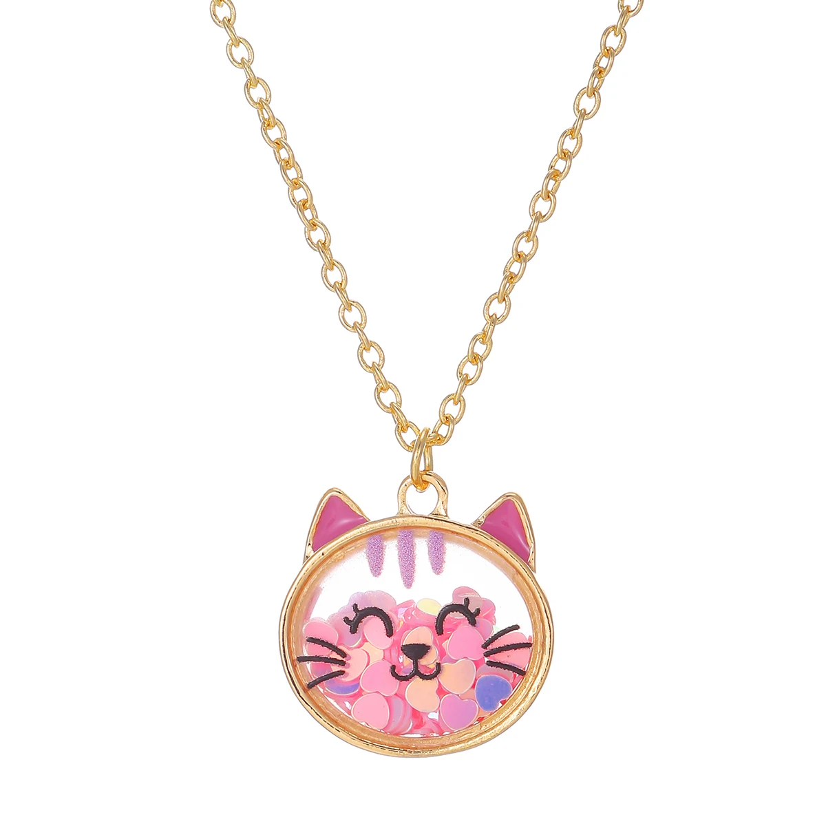Cartoon süße Katze Frosch Bär Anhänger glänzende Mädchen Halskette 1-teilig Freund Geschenk Kinder Schmuck Mode-Accessoire
