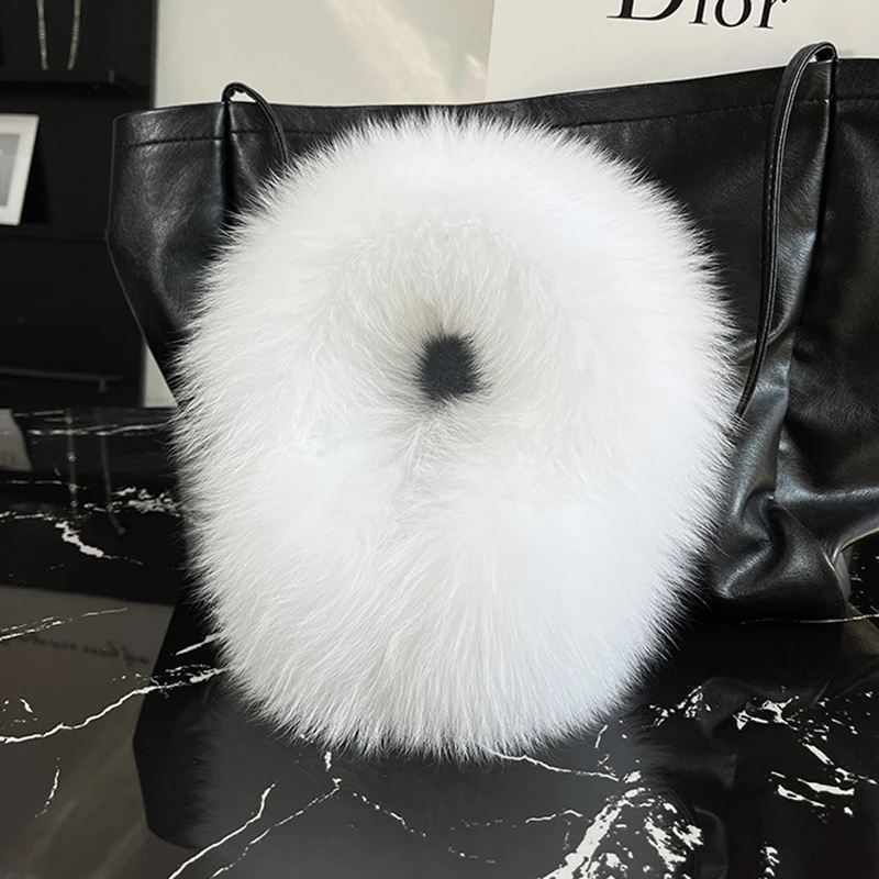 Winter Natural Real Fox Fur Earmuffs Plush Warm Decorate Women Cute Solid Ear Warmer Headphones Neck Warm Bib Scarf warm earmuffs fur earmuffs