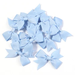 Charming Pink Satin Ribbon Bows - Set of 50 for Crafting and Party Decor (Blue)