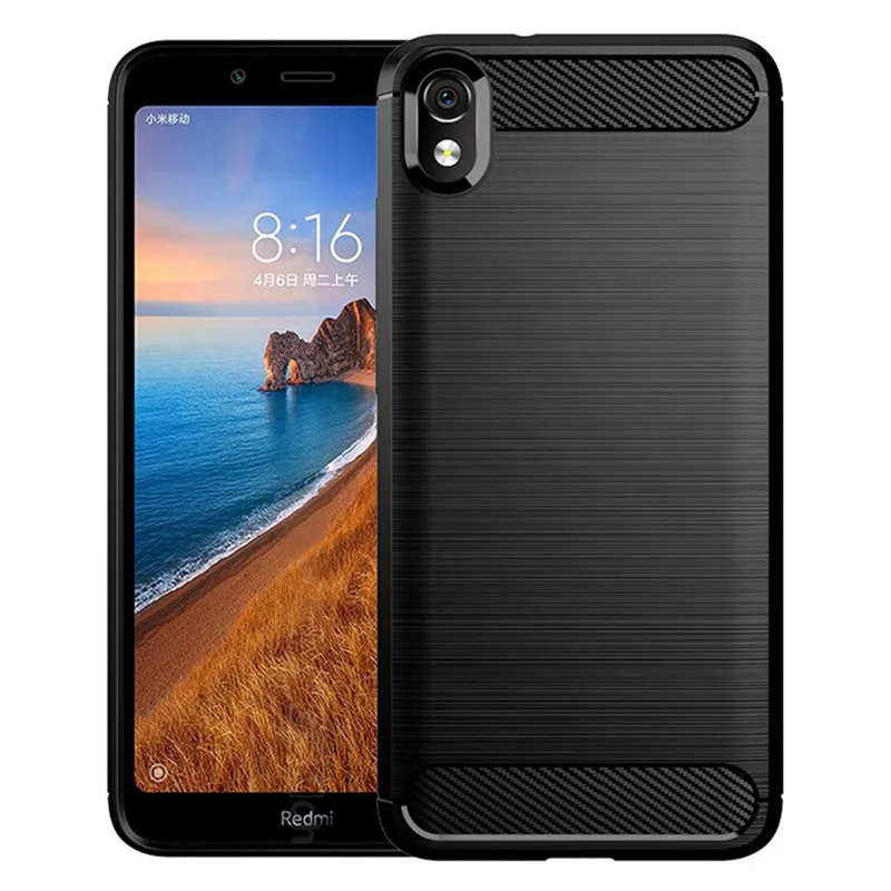 Matte Carbon Fiber Silicone Anti-Knock Phone Case - Soft Back Cover