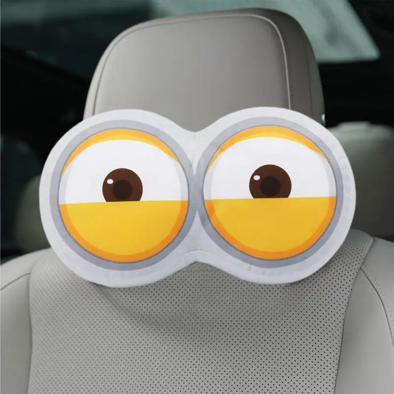 Cute Creative Car Headrest occhi divertenti poggiatesta per Auto cuscino per il collo regolabile imbottitura automatica occhi divertenti Auto Neck Beanbag Pad per Auto