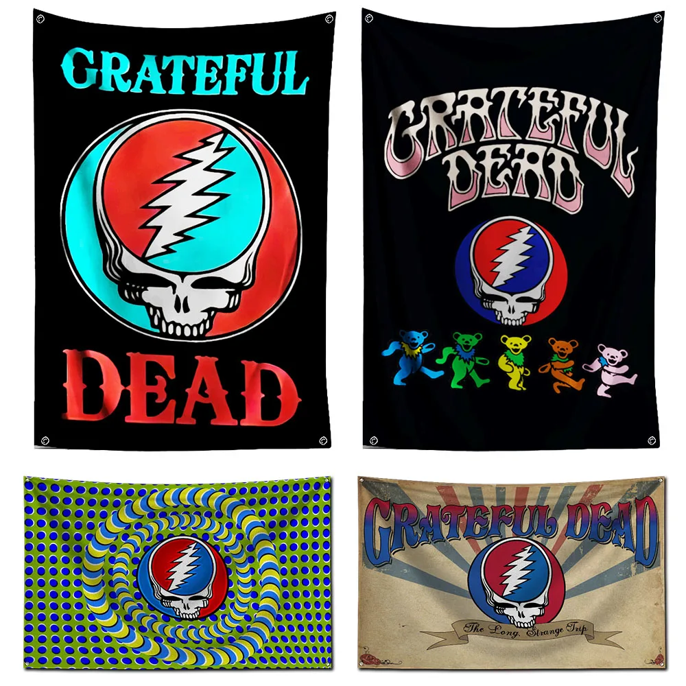 

2024 90X150cm United States Grateful Dead Flag Polyester Printed Living Room or Indoor Decoration Tapestry Banner