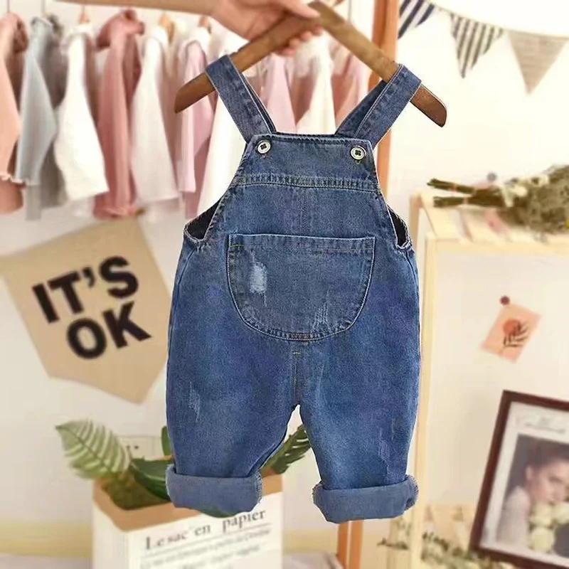 Children Overalls Toddler Infant Dungarees Boy Girl Long Pants Denim Overalls Kids Baby Jeans Jumpsuit Autumn Trousers