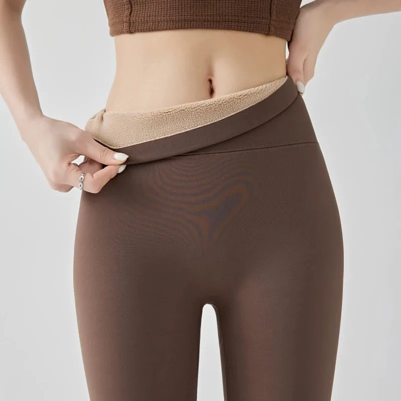 Frauen Plus Samt Verdicken Leggings Herbst Winter Elastische Enge Warme Shark Hosen Frau Koreanische Hohe Taille Abnehmen Yoga Leggings – Detail 11
