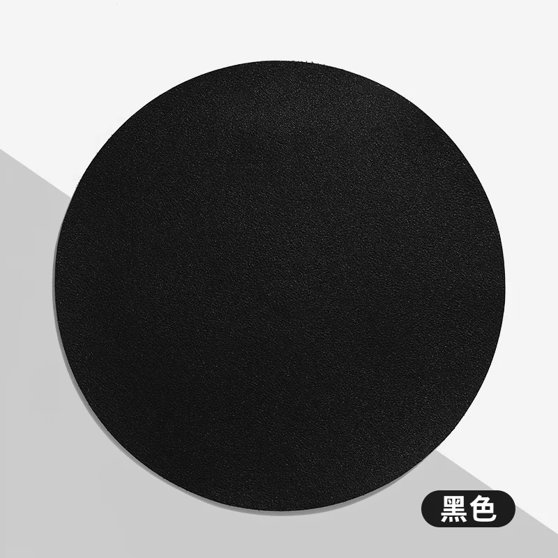 Mouse Pad de Couro Monocromático Antiderrapante Redondo Espessado Estilo Simples Tapete de Rato para Jogos de Escritório Confortável para Laptop - Imagem 2