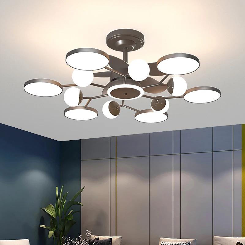 Ceiling Fan With Light for living room Dining room Loft Remote Control Decorative Home Fan With Lights 220V 110V