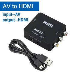 High - Resolution Mini HDMI to VGA with Audio Out Adapter (AV to HDMI - black)