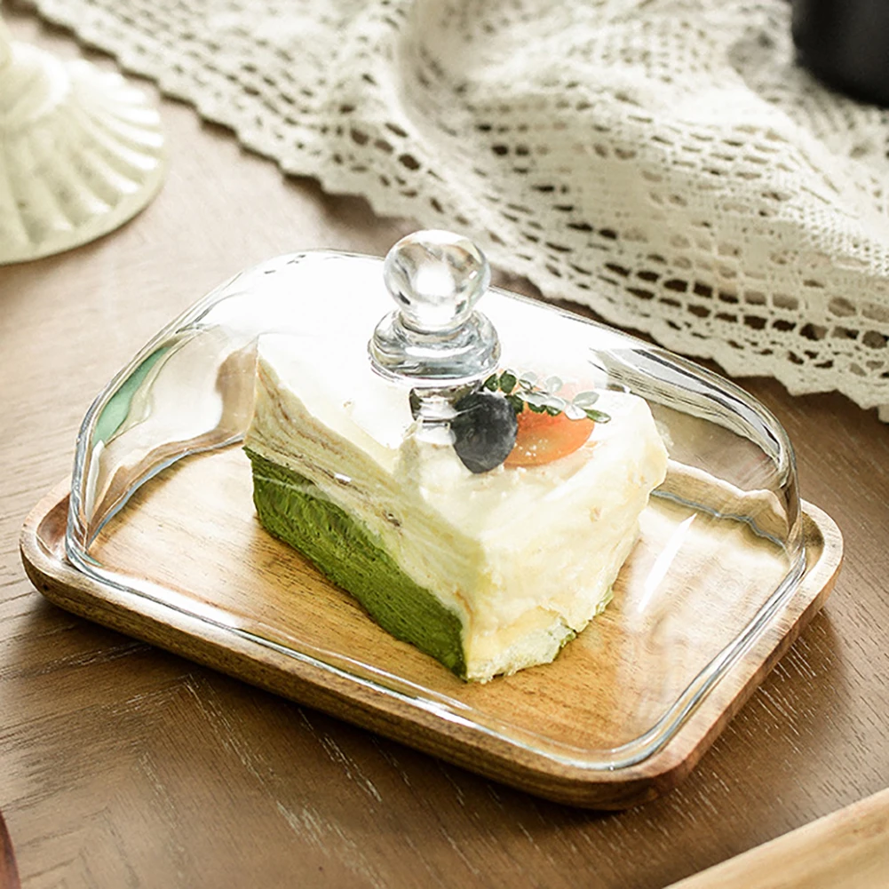 Butter Storage Box Butter Dish with Glass Cover Vintage Butter Plates Container