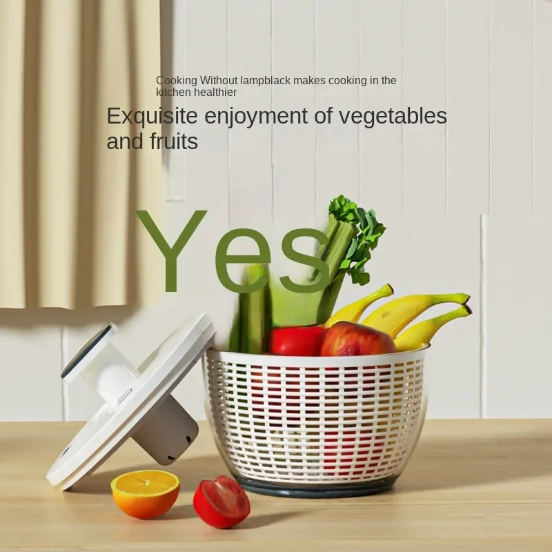 4.5L Large Capacity Press Type Drying Manual Lettuce Spinner for Vegetable Prepping Vegetable Spinner Household Supplies