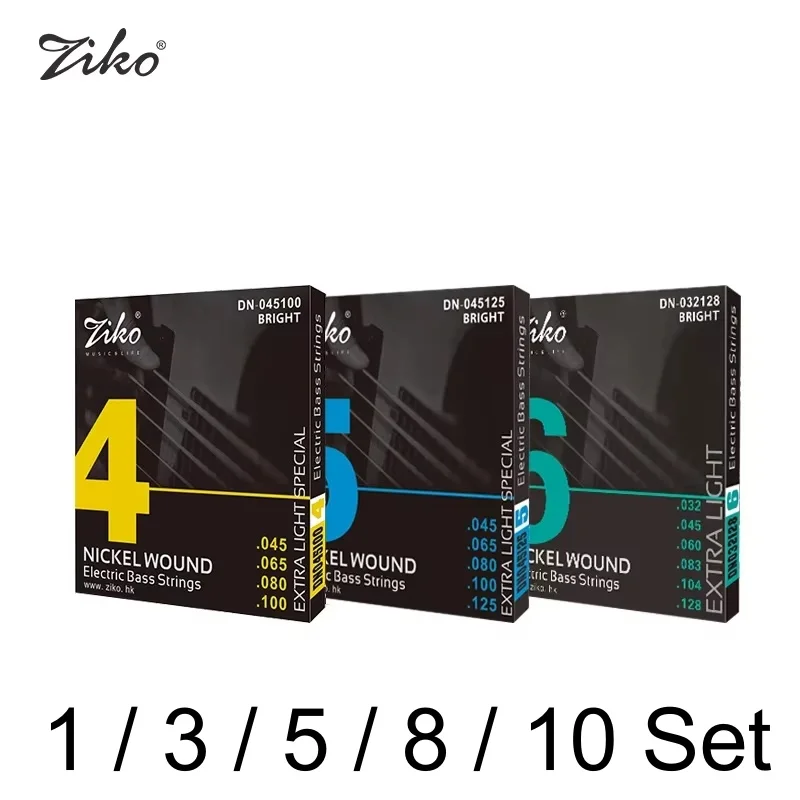 1/3/5/8/10 Set 4/5/6 String Electric Bass Guitar String Hexagon Alloy Core Nickel Wound
