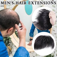 Tête de perruque à clips pour hommes, cheveux courts, blocs de remplacement supérieurs, couvrant efficacement les cheveux clairsemés 4