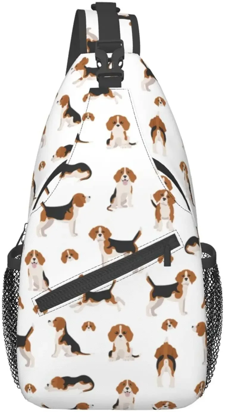 

Beagle Puppy Dog Cute Hiking Daypack Crossbody Shoulder Backpack Sling Bag Travel Chest Pack For Men Women