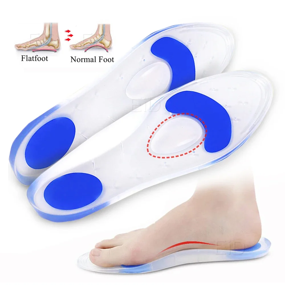 

Silicone Gel Medical Insoles for Shoes Men Women Flat Foot Arch Support Orthopedic Insoles for Plantar Fasciitis Relief Shoe Pad