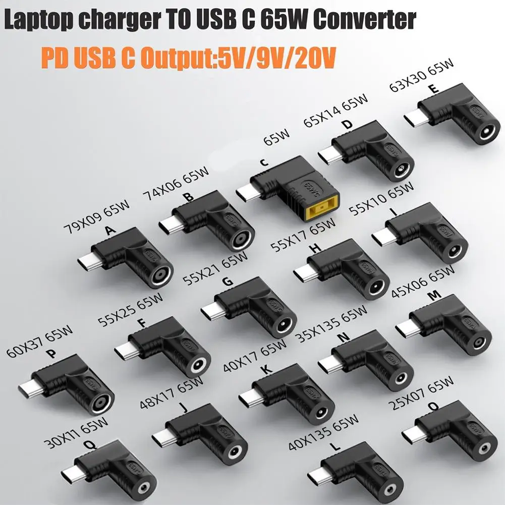 Thinkpad USB-C 고속 충전 케이블 변환기 사각형 PD 플러그 용 DC 남성 어댑터에 65W DC USB 유형 C 여성