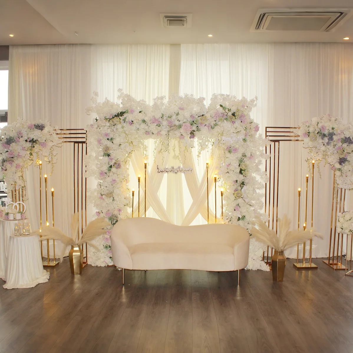3 X 3 M - En Métal Doré - Arche De Mariage Carrée - Grande Taille