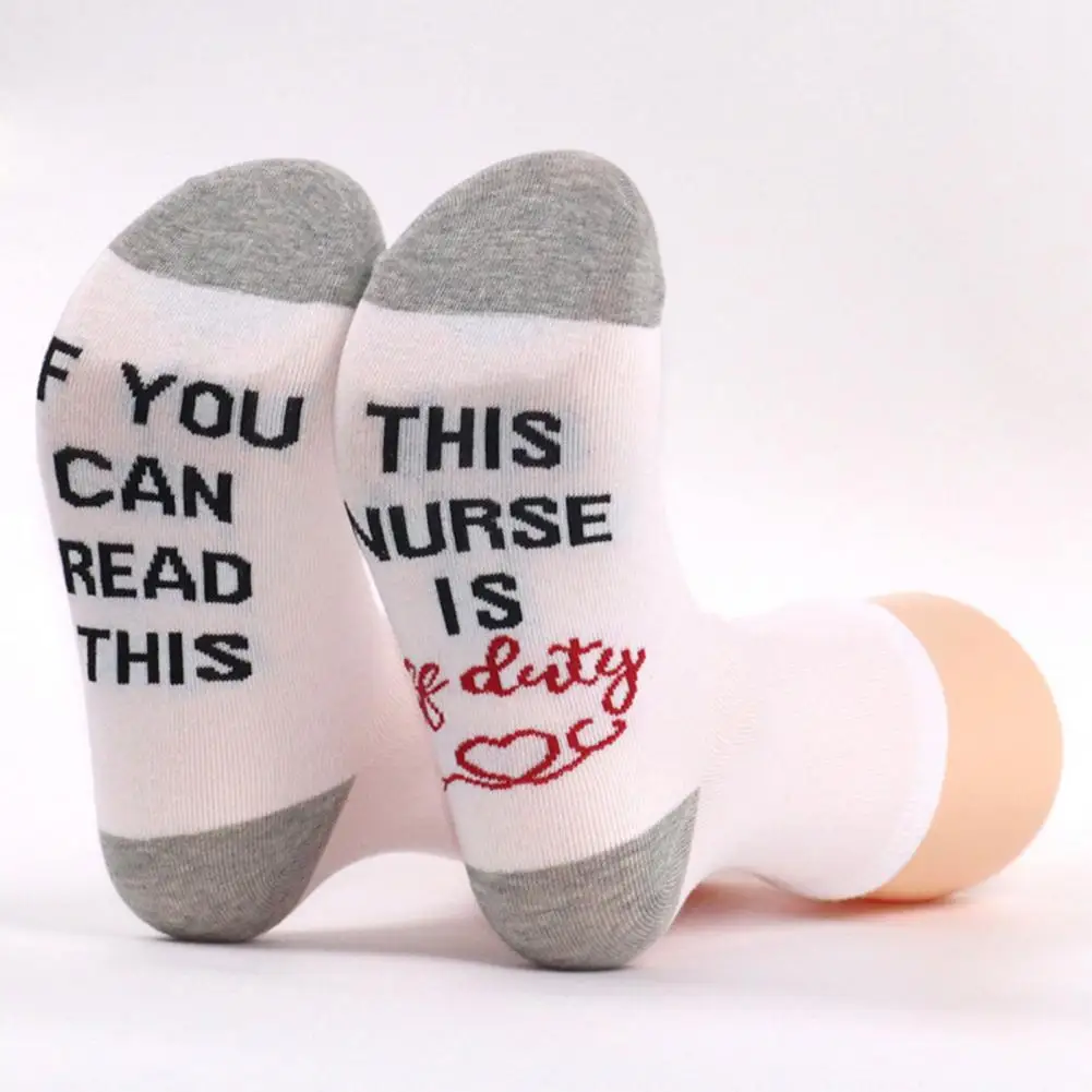 

Женские нескользящие носки в стиле медсестры, забавные хлопковые носки средней длины для мужчин и женщин, подарок на день отца, Пасху, Рождество