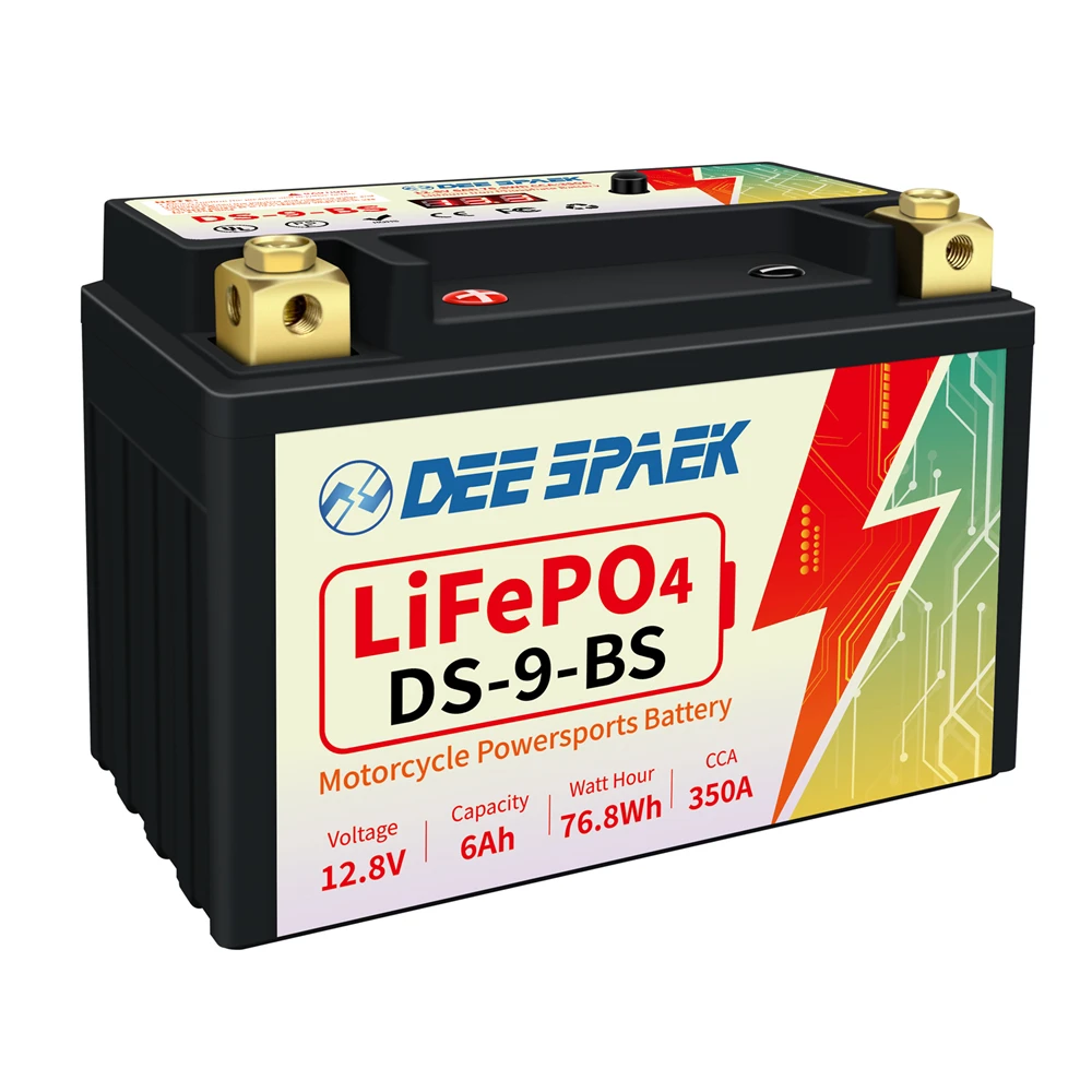 

EU Stock 76.8Wh 350CCA Lifepo4 Battery 12.8V 6AH Motorcycle Replacement Battery 9-BS For Scooter Lithium Battery YTR9-BS ES-TX9