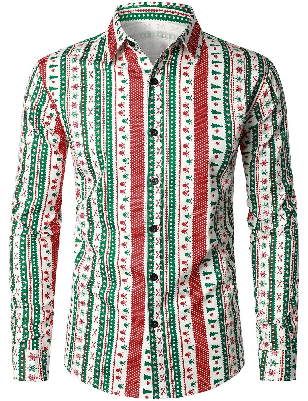 

Men's Christmas Print Regular Fit Long Sleeve Shirt
