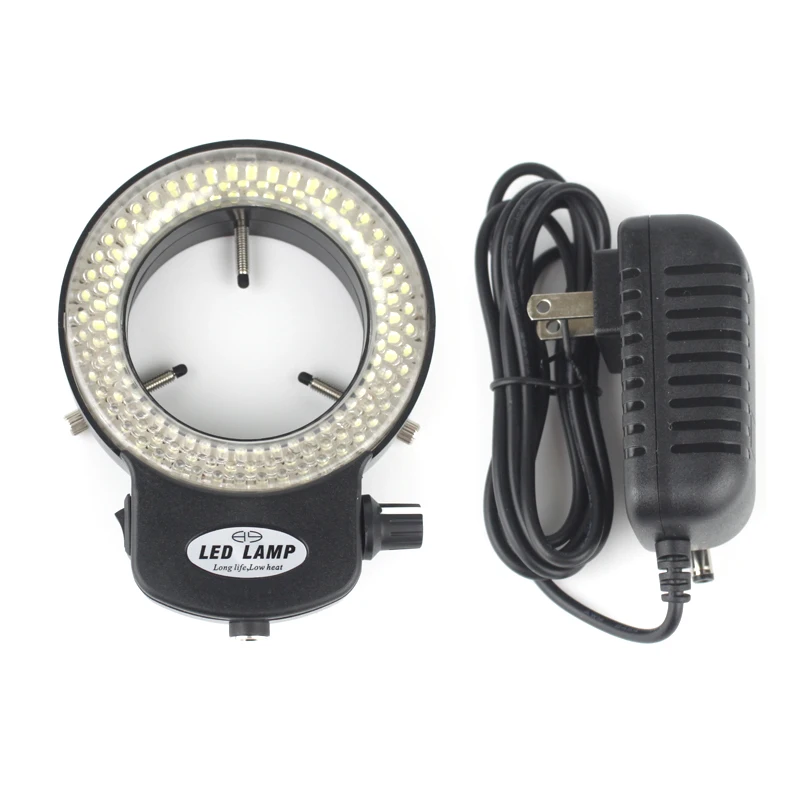 Microscope Lamp Adjustable 6500K 144 LED Ring Light illuminator Lamp For Industry Stereo Microscope Lens Camera Magnifier 110V-240V Adapte