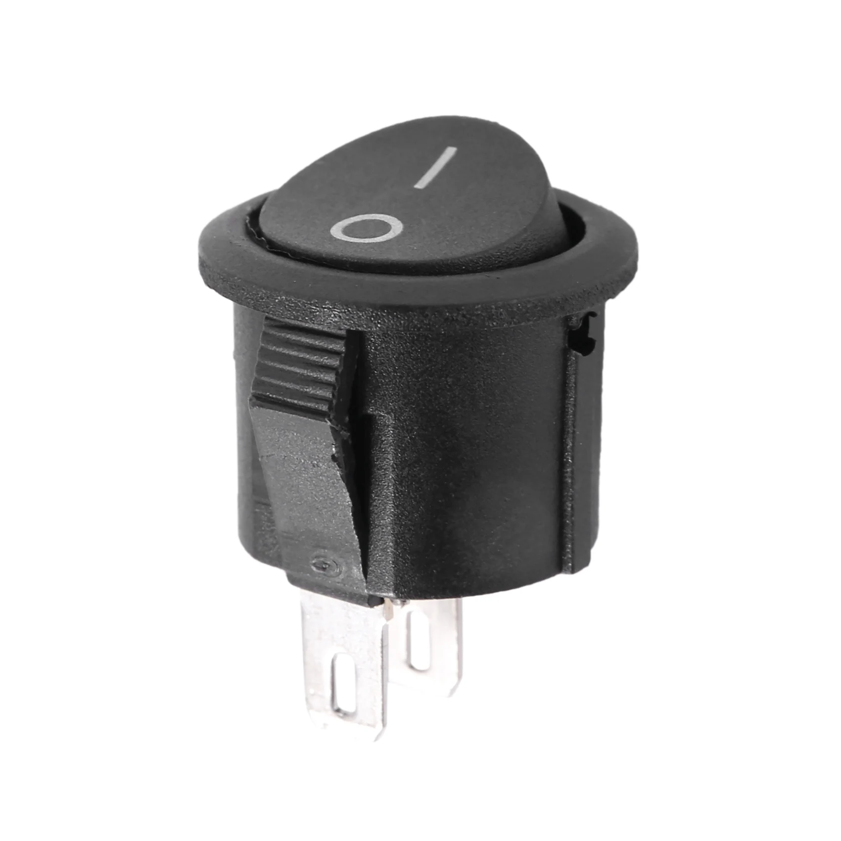 BAAE 5 Pcs SPST 검정색 버튼 켜기/끄기 라운드 로커 스위치 AC 6A/125V 3A/250V