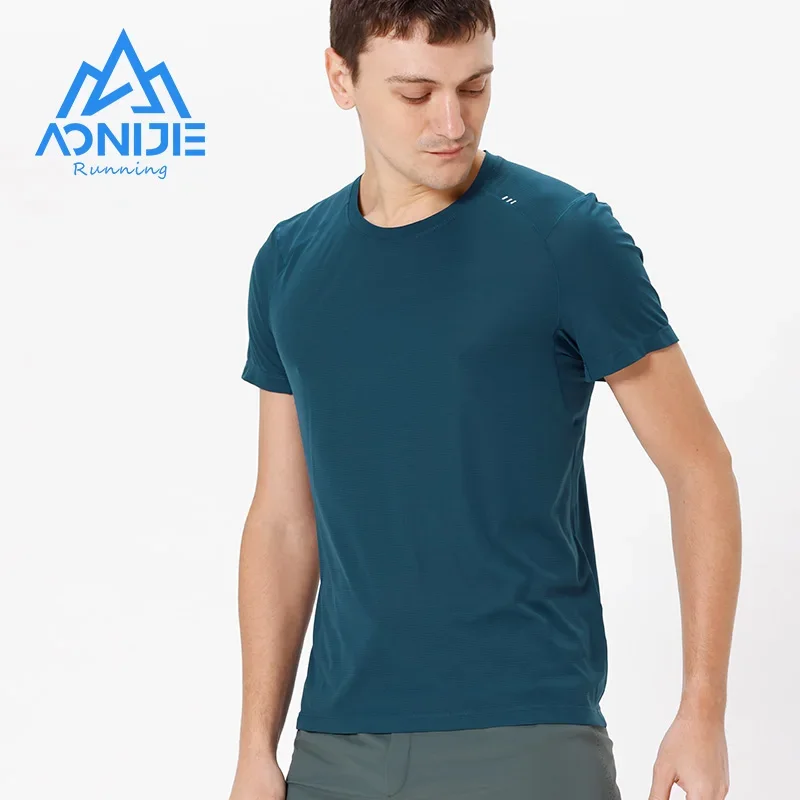 AONIJIE L-FM5125 t-shirt sportiva da uomo ad asciugatura rapida manica corta t-shirt traspiranti top estate per la corsa all'aperto palestra quotidiana