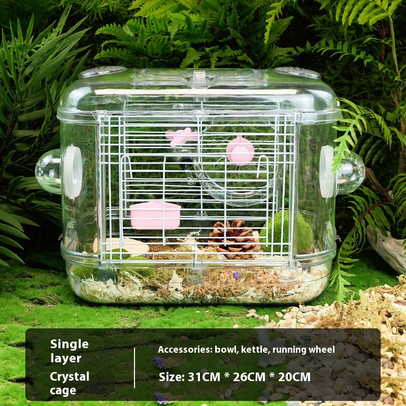 Hamster Cage Transparent DoubleLayer EasyClean Large