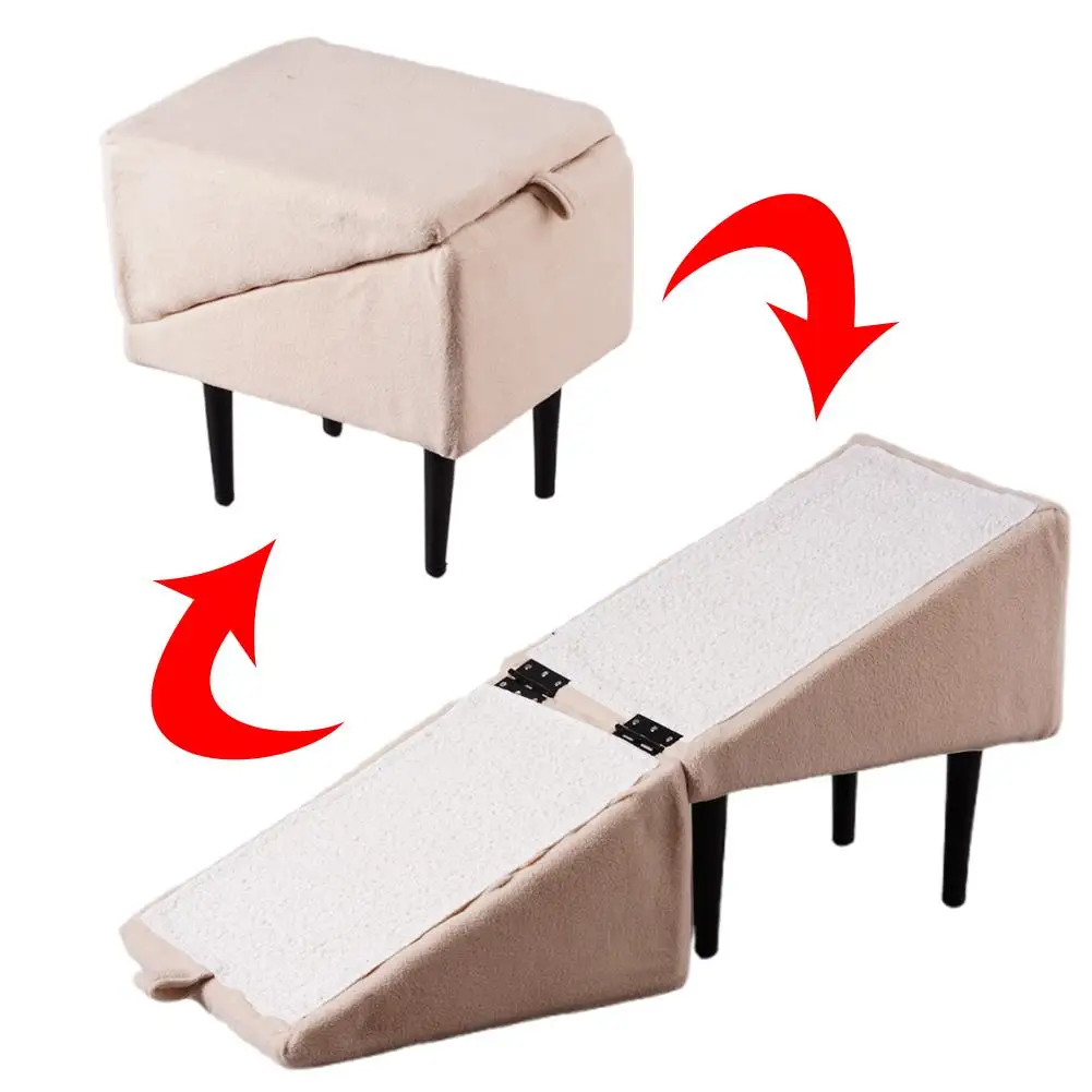 Wooden Pet Staircase Safety Ramp Footstool For Dogs Cats