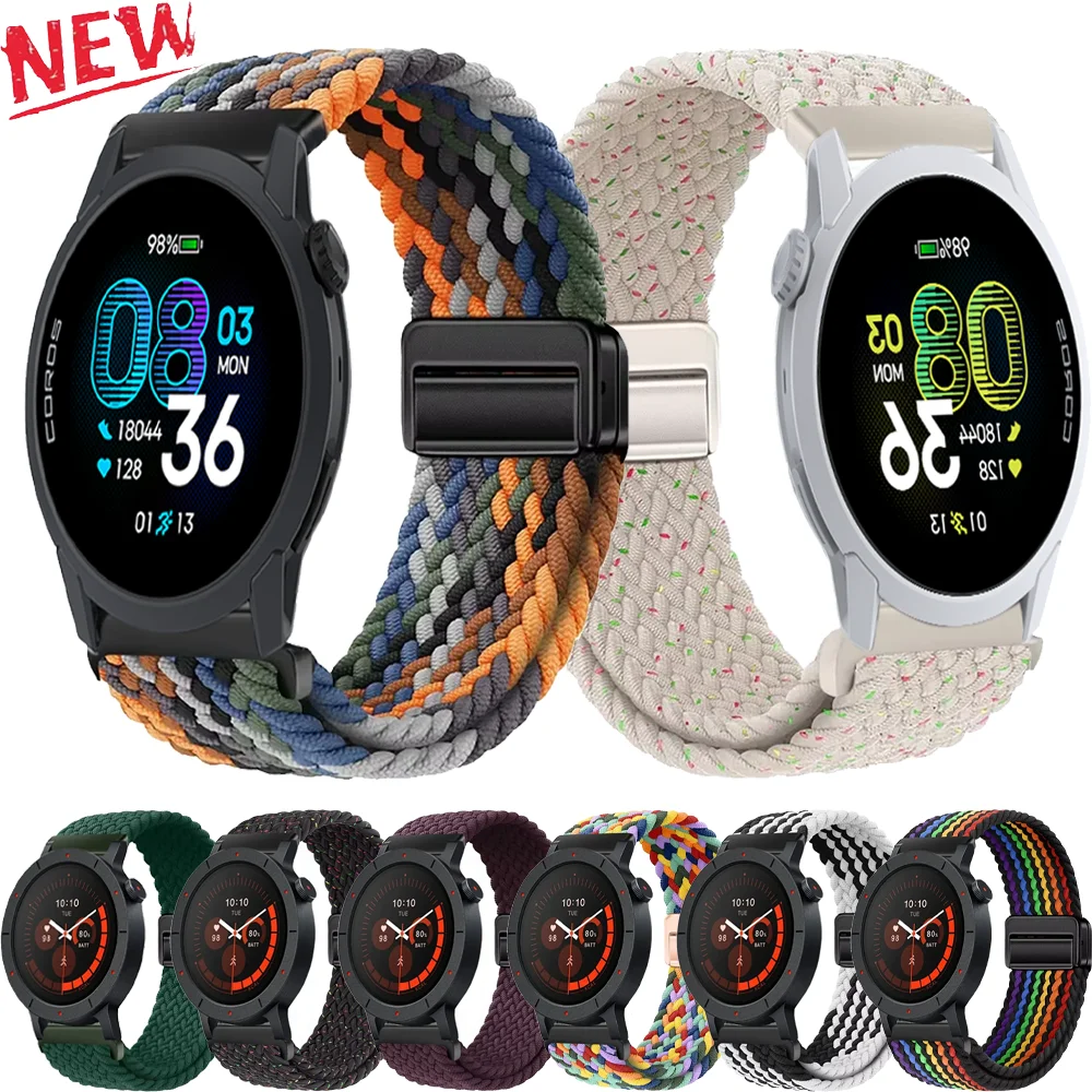 Nylon Braided Strap with Magnetic Button Bracelet - 20/22mm