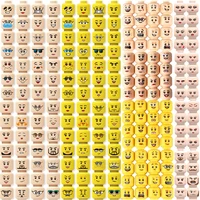 MOC Accessories Head Building Blocks Female Male Figures Parts Creative Face Laugh Cry Angry Cute Expression Mini Bricks Toys 1