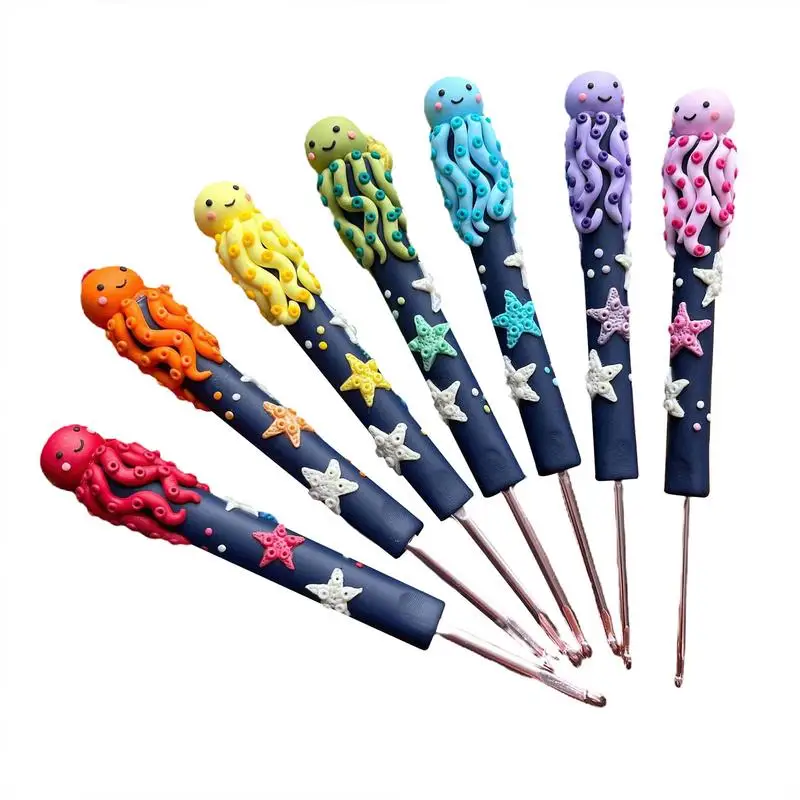 

Ergonomic Crochet Hook Octopus Warm Crochet Needles Knitting Hook Handmade DIY Sewing Accessories Wool Crocheting Lace Craft