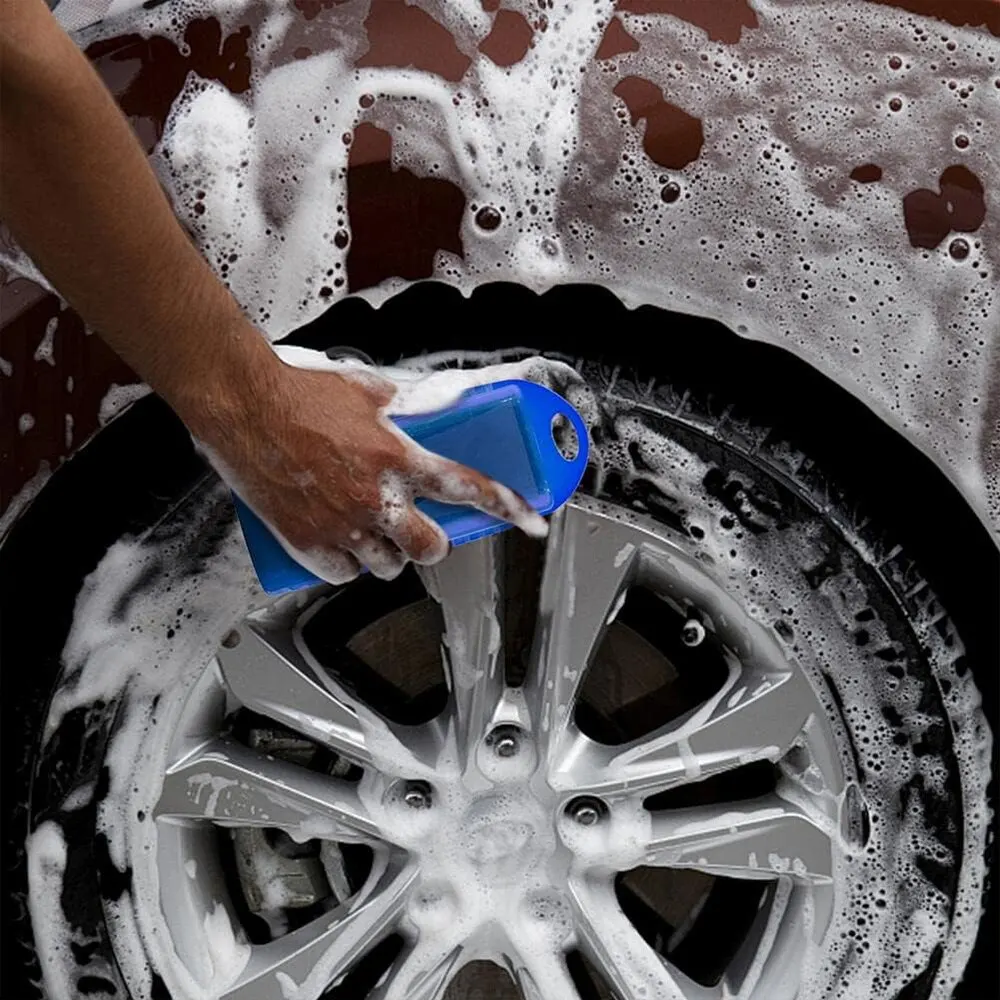 Car Cleaning Sponge 2Piece Car Tires Waxing Polishing Cleaning Wipe Washing Tire Tyre Wheel Rim Trim Contour Detailing Dressing Shine Pad Sponge
