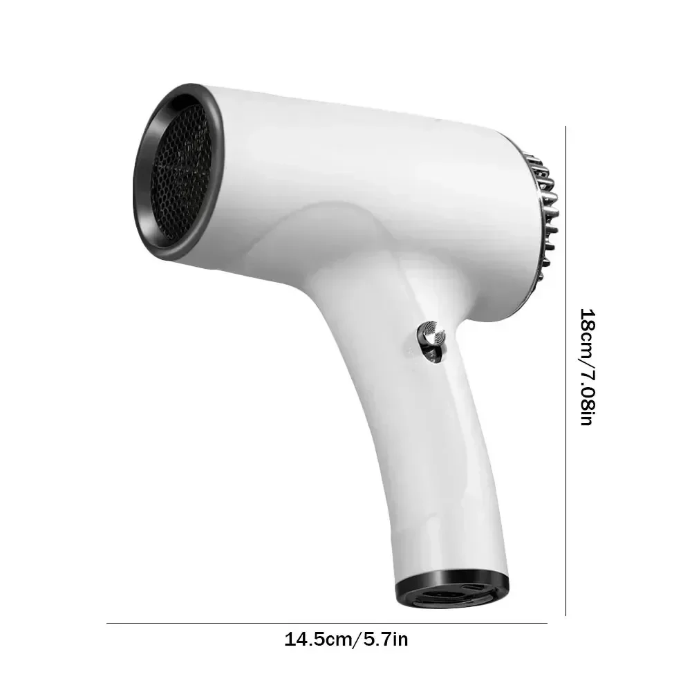 Portable Wireless Mini Hair Dryer 2600mAh USB Rechargeable Powerful Wind Anion Handy  Blow Dryer For Travel/Ourdoor Cordless 6