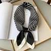 Luxury Brand Silk Square Plaid Scarf Women Satin Neck Hair Tie Band Soft work neckerchife 2024 NEW Hijab Head Female Foulard 5