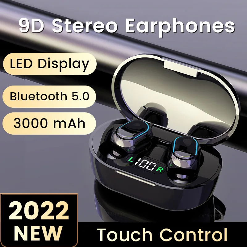  NEW E7S Bluetooth 5.0 Earphones IPX7 Waterproof Wireless Headphones Stereo Sports Headset With Microphone 3000mAh Charging 