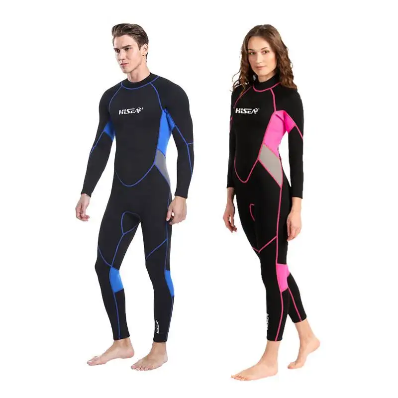 

Hisea 3mm Women Men Neoprene Wetsuit Color Stitching Surf Diving Swimming Equipment Shorty Full Body Snorkeling Surfing