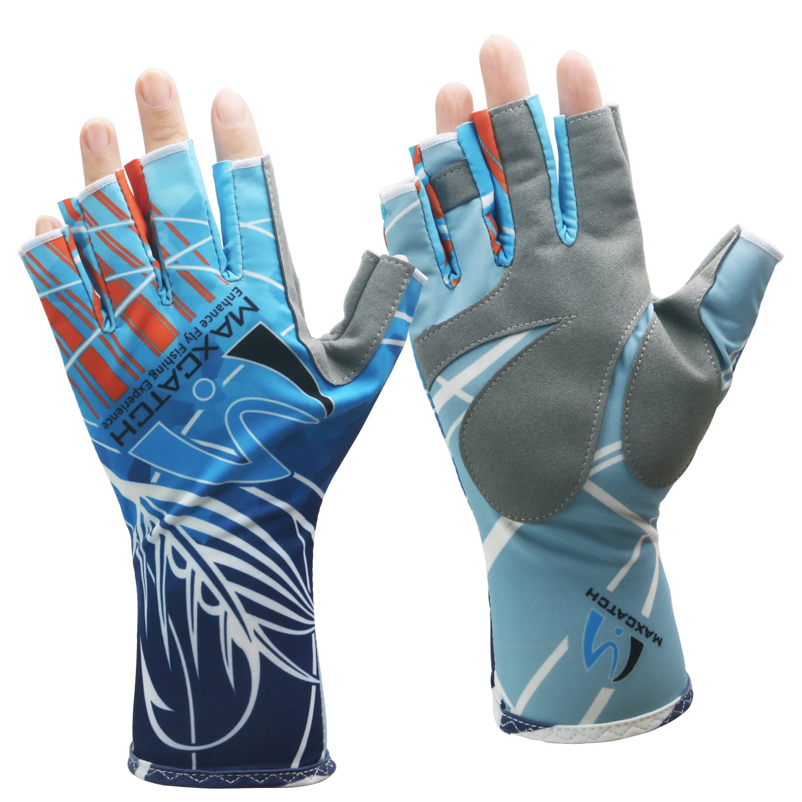 Maximumcatch 1 Pair Half-Finger Elastic Neoprene Fishing Gloves Waterproof  Anti-Slip Fishing Gloves Size M/XL